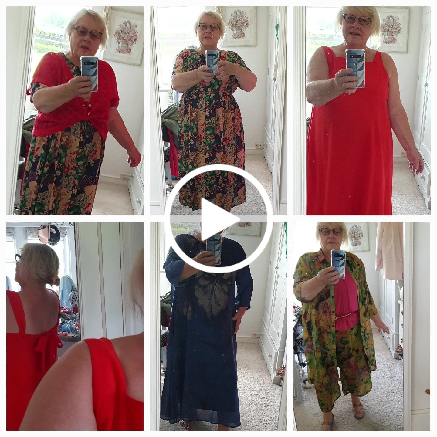 Customer video review of Plus Size Women Summer Flower Print Loose Maxi Dress