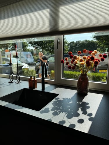 Fotorecensie van een klant over Zijden Kiku Bloemen - Omber