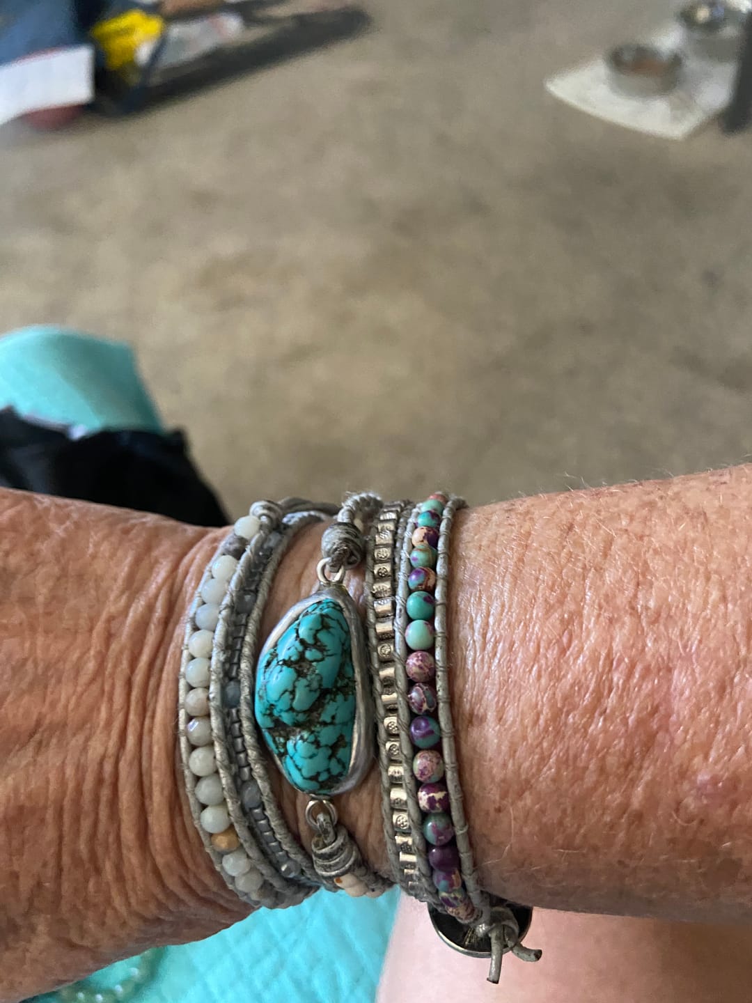 Customer photo review of Healing Turquoise Protection Wrap Bracelet