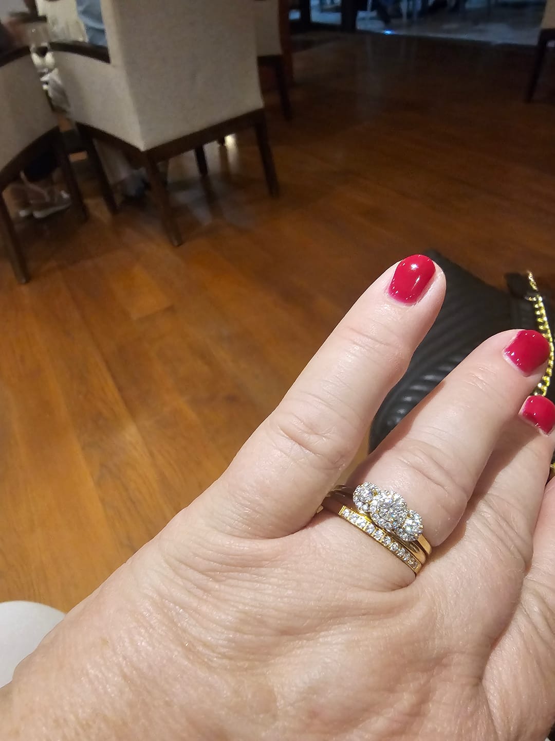 Customer photo review of Gold 2mm Half Glitz Ring