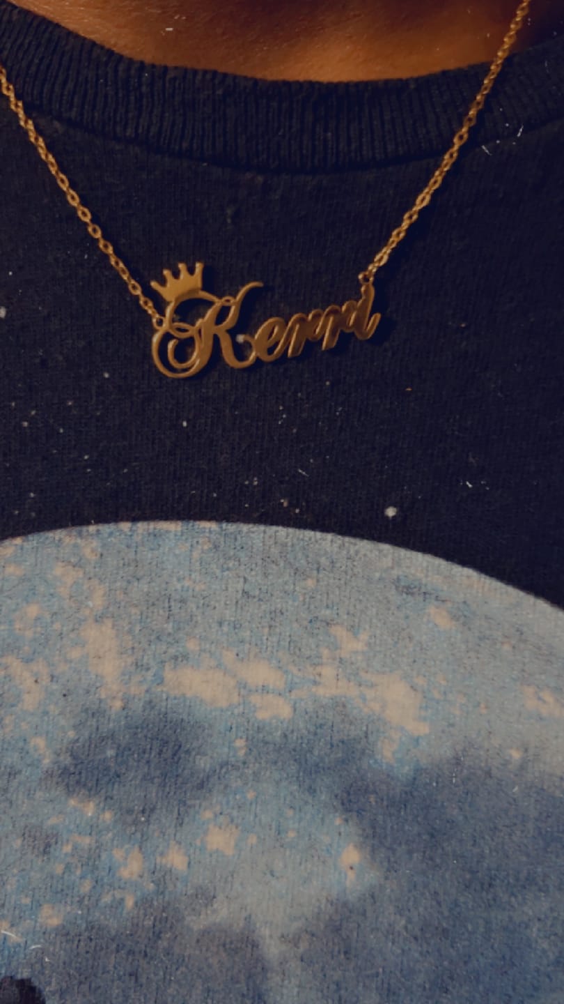 Customer photo review of Crown Name Necklace