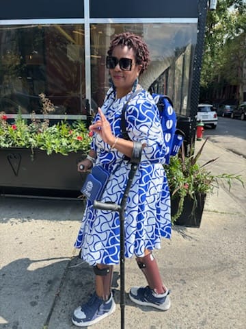 Customer photo review of Zeta Phi Beta Greek Letter Ankara Book Bag