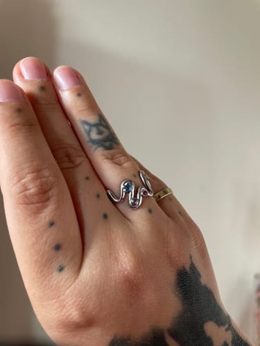 Customer photo review of Squiggle Ring Silver