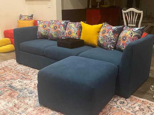 Customer photo review of Jacquard Soft Sofa Cover With  Indivdual Cushion Cover