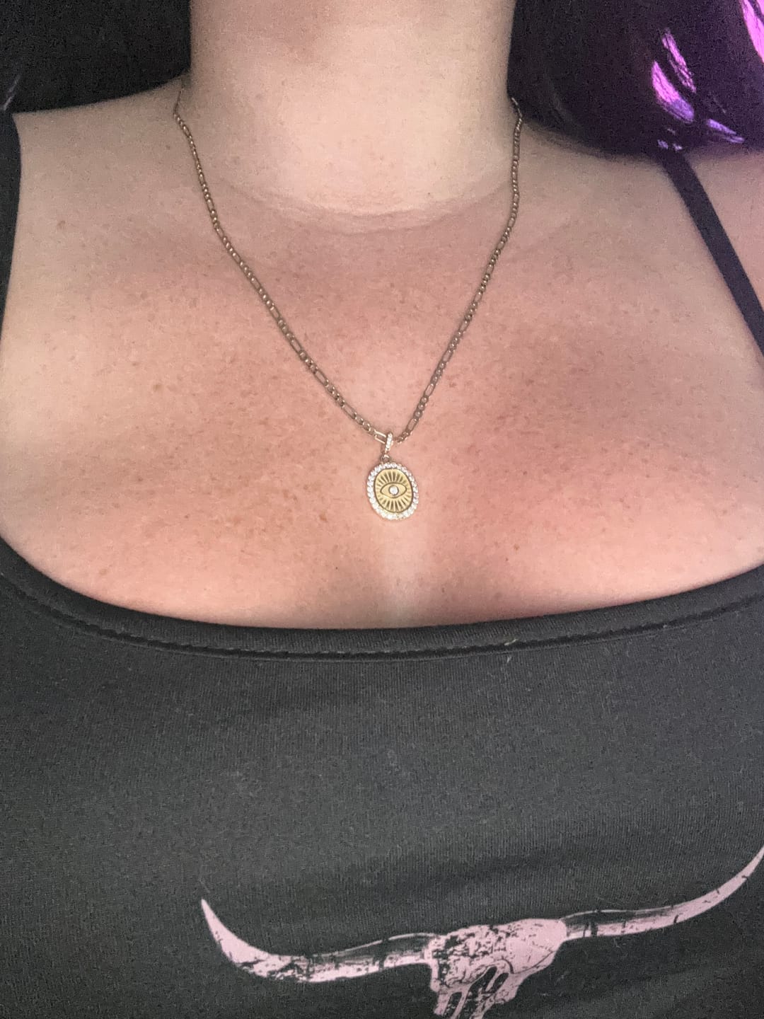 Customer photo review of Evil Eye Necklace