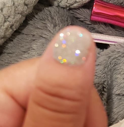 Customer photo review of D32 Isadora Silver Glitter Dip Powder