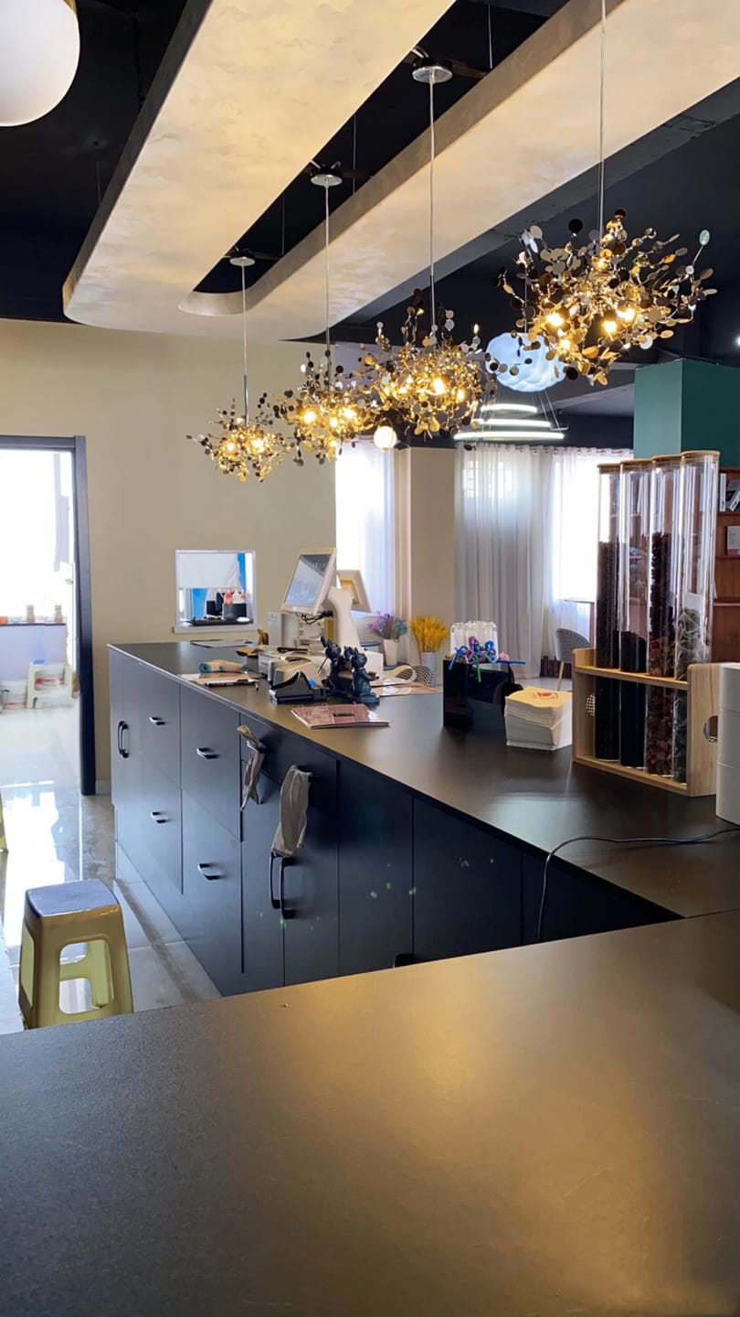 Customer photo review of WOMO Argent/Gold Cloud Multi Pendant Chandelier-WM2042