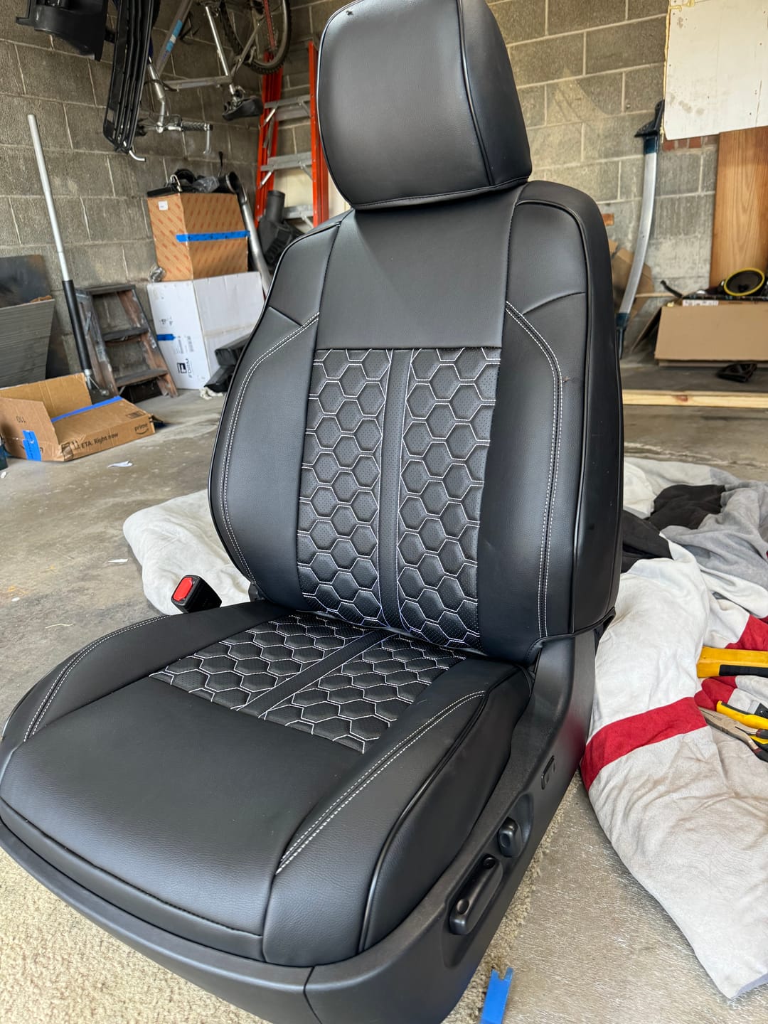 Customer photo review of 2016+ Toyota Tacoma Premium Custom Leather Seat Covers