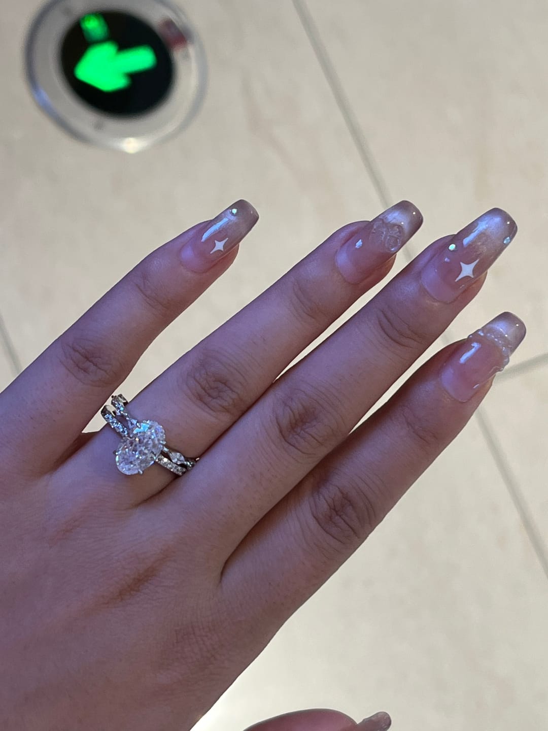 Customer photo review of S925 Attractive 2PC 2.5Ct Oval Cut Bridal Wedding Ring Set Stackable Ring Set For Daily Wear