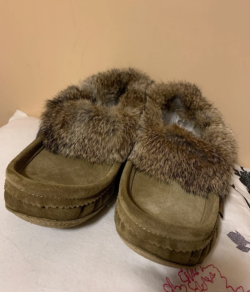 Customer photo review of Men's Rabbit Fur Moccasins