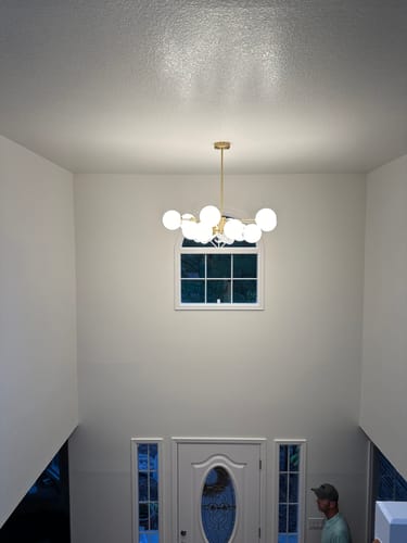 Customer photo review of Opal Glass Globe Sputnik Chandelier