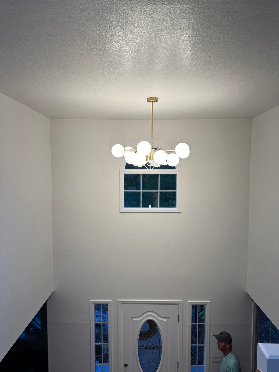 Customer photo review of Opal Glass Globe Sputnik Chandelier
