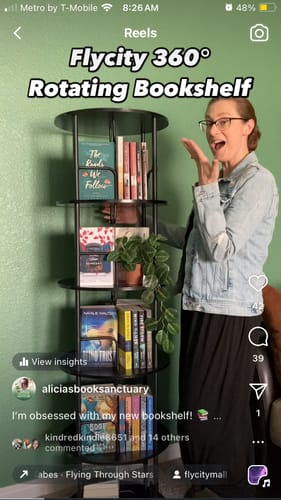 Customer photo review of Flycity 3-5 Tier Rotating Bookshelf With 360° Spinning Display