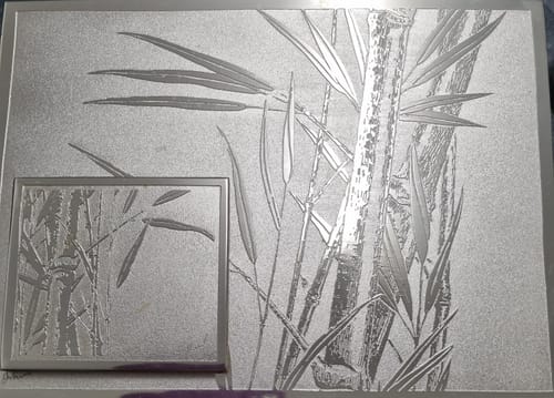 Customer photo review of Oblong Cork Backed Coaster - Bamboo