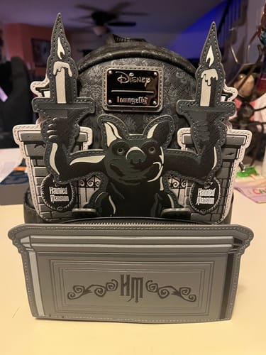 Customer photo review of Loungefly Disney Haunted Mansion Gargoyle Wallpaper Mini Backpack