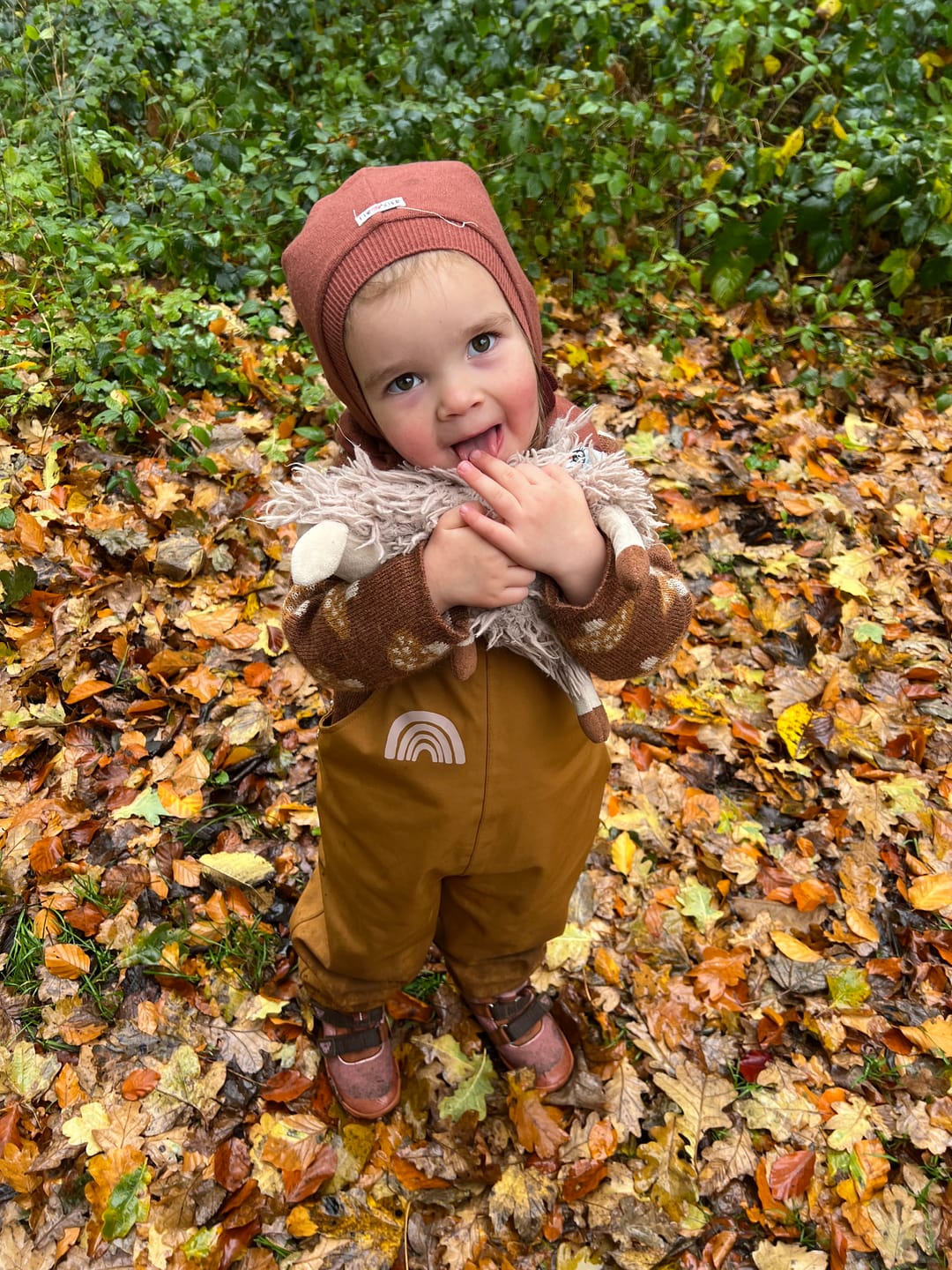 Customer photo review of Upcycling Kaschmir Kapuzenschal Rot
