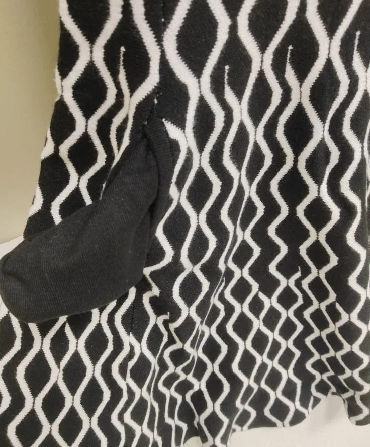 Customer photo review of Black & White Geometric Skater Dress - Urban Chic