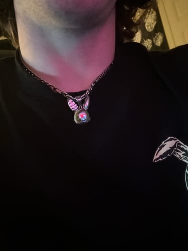 Customer photo review of Rabbit Heart Necklace