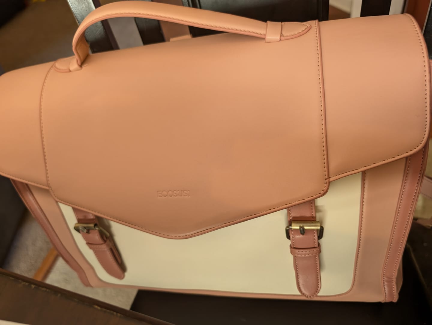 Customer photo review of Julie Vintage Vegan Briefcase