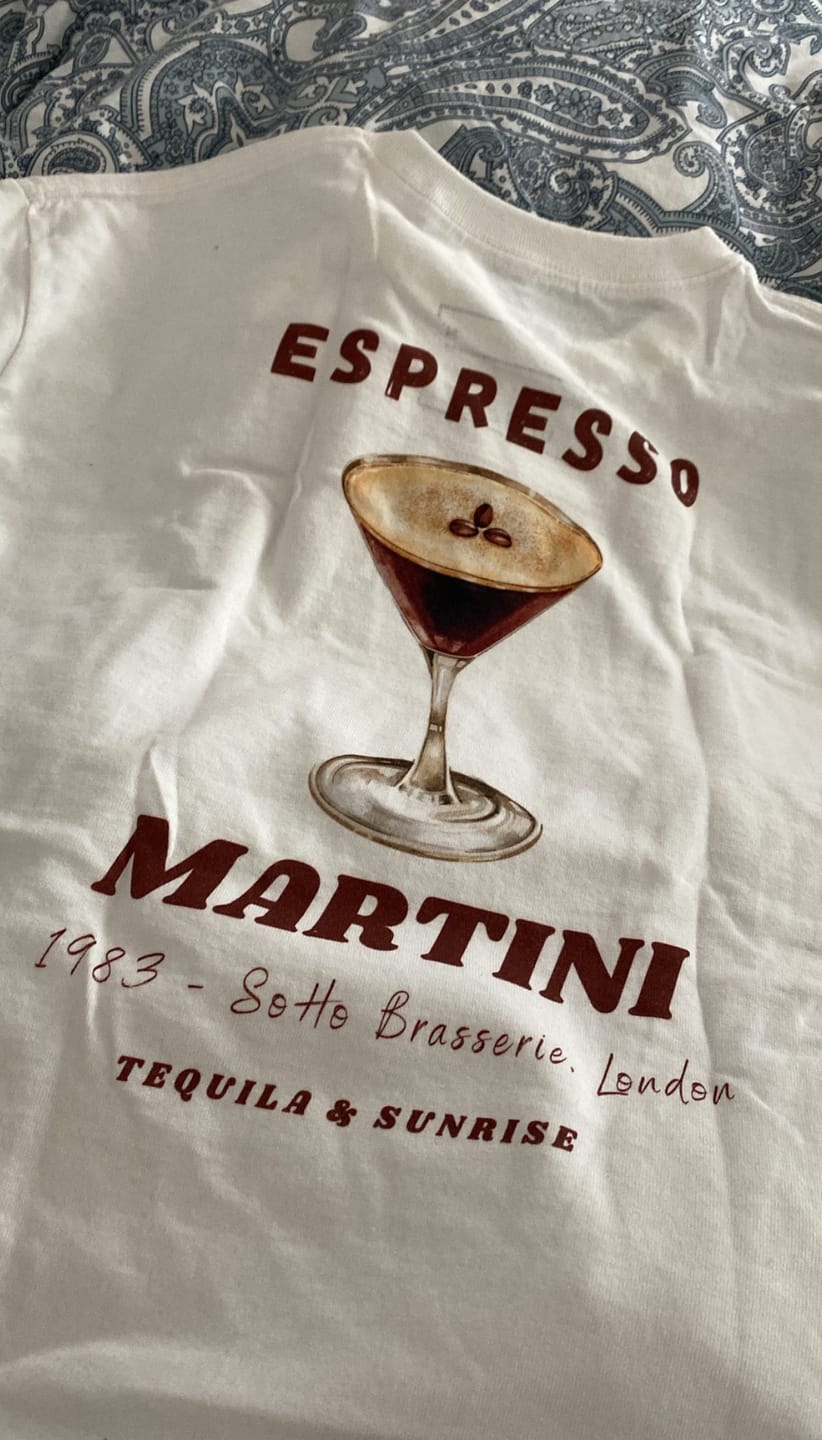 Customer photo review of The Espresso Martini Organic T-shirt