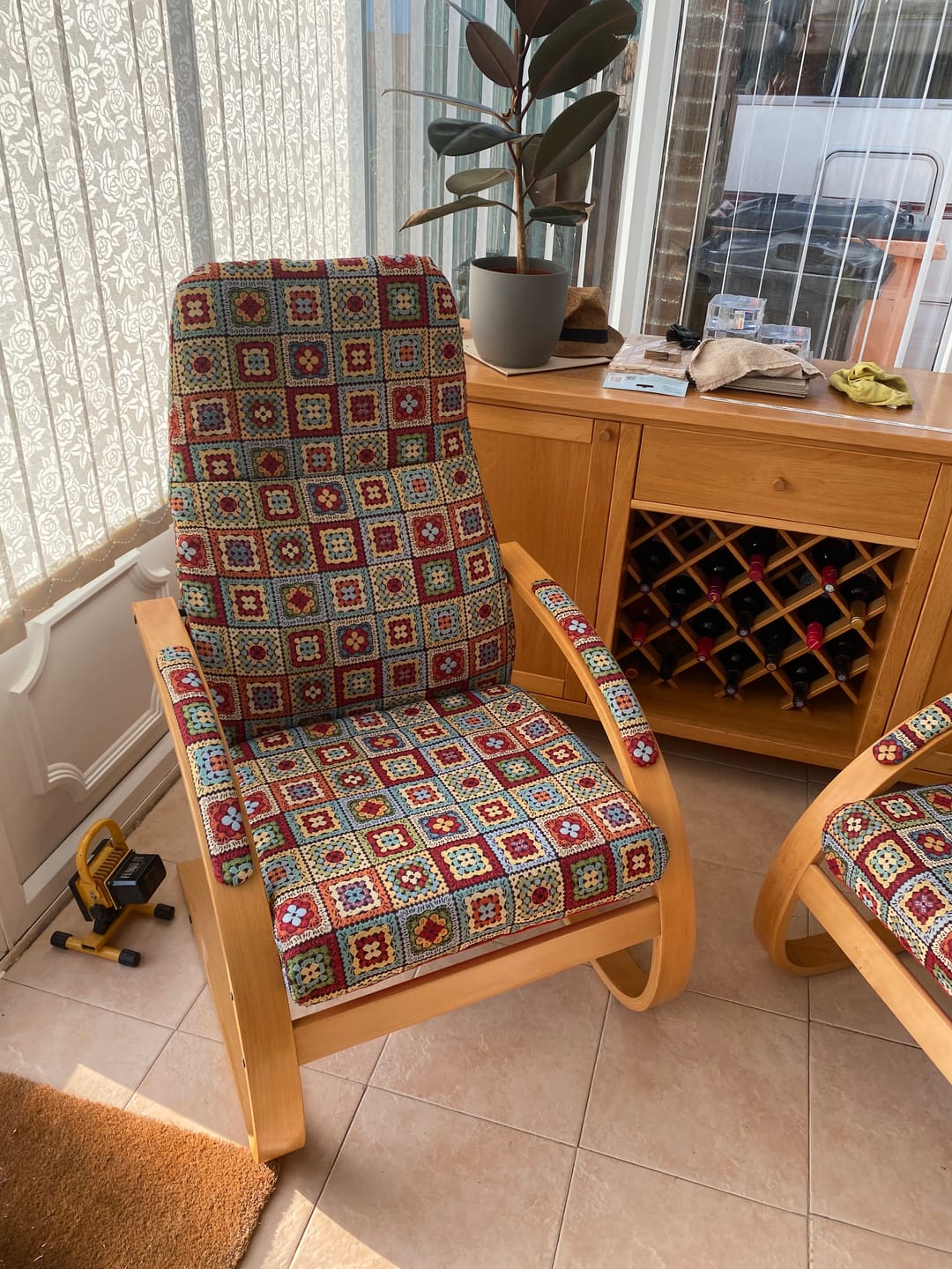 Customer photo review of Patchwork Squares Tapestry Fabric