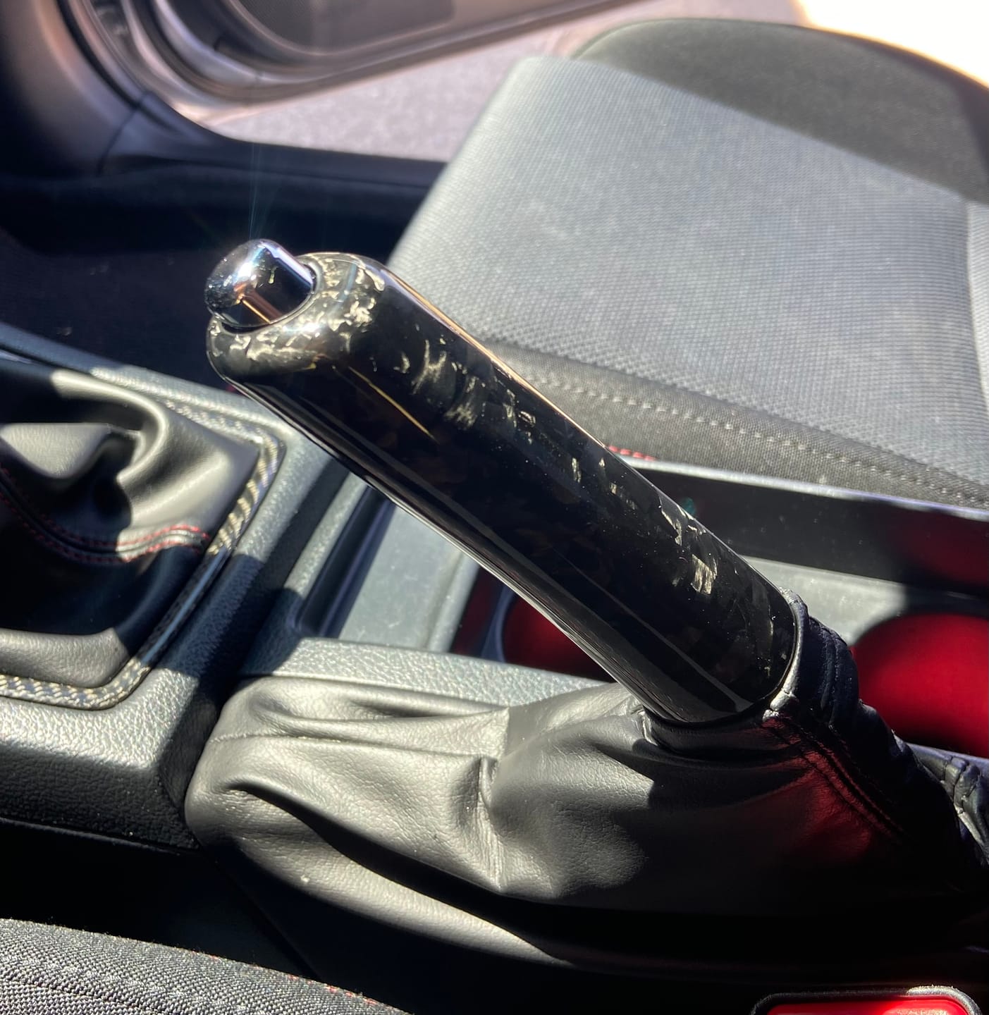 Customer photo review of 2008-2024 Subaru WRX/STi Forged Carbon Fiber Ebrake Handle 2013-20 BRZ/FR-S