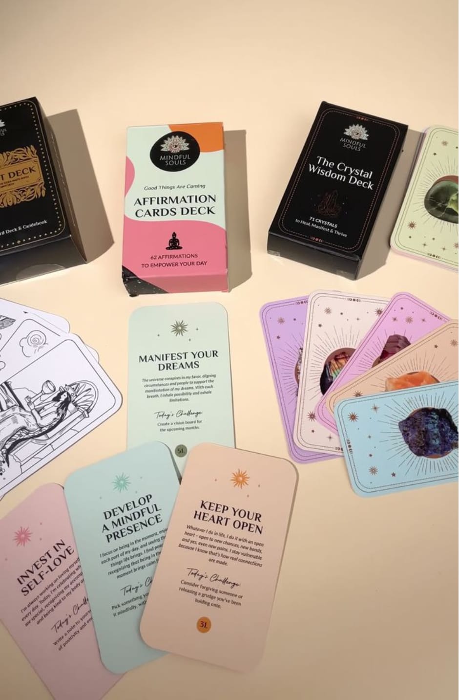 Customer photo review of Mindful Cards Bundle: Tarot, Crystals & Affirmation Card Decks