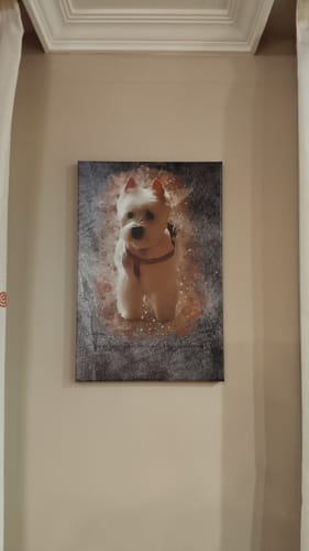 Customer photo review of Foto de tu mascota en estilo acuarela | Regalo para cachorros, perros y gatos