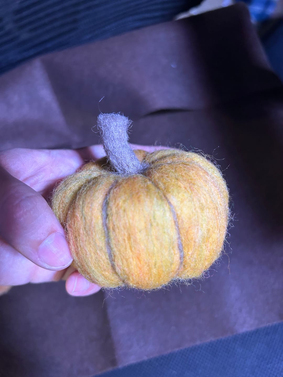 Customer photo review of Pumpkin Trio Mini Needle Felting Kit