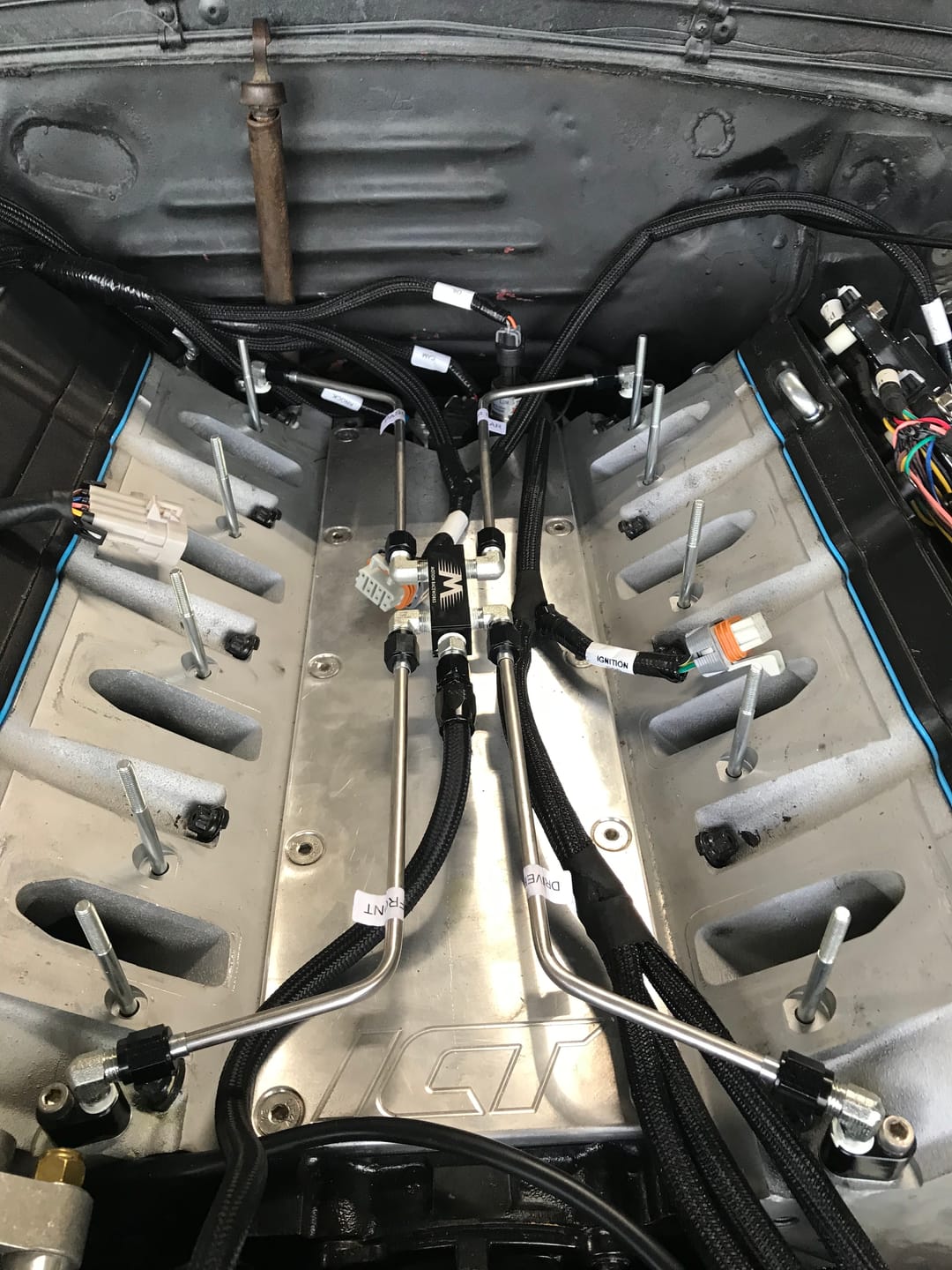 Customer photo review of Motion Raceworks LS Stainless Coolant Crossover Steel Steam Vent Kit 10-10005