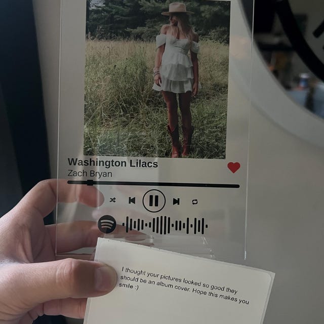 Customer photo review of Custom Spotify Music Plaque with Your Photo