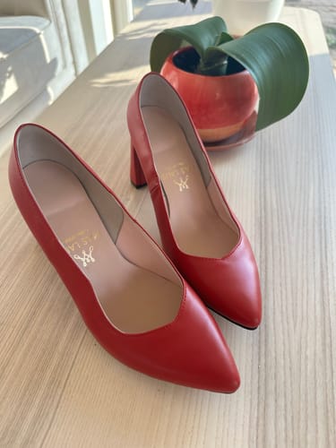 Customer photo review of "Scarlet Red Heels"