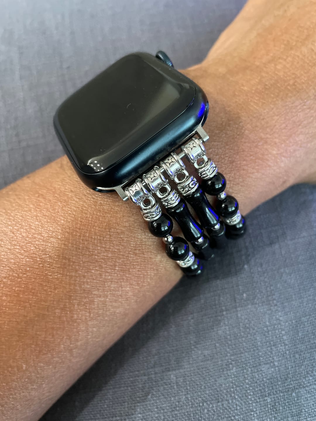 Customer photo review of Moonlight Agate Stretch Apple Watch Strap