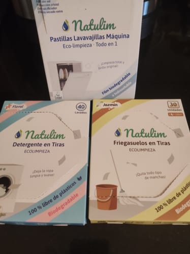 Customer photo review of Eco-Tiras de Detergente 40 lavados Natulim
