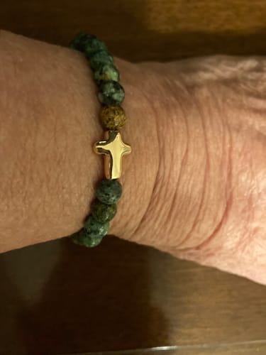 Customer photo review of African Turquoise Bracelet with Cross