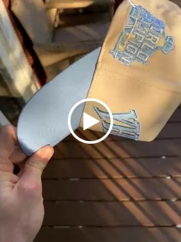 Customer video review of ‘YHWH’ Structured SnapBack - Cream/Baby Blue