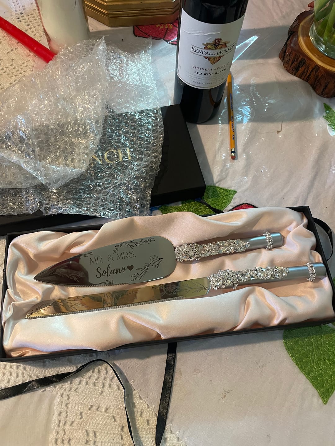 Customer photo review of Floral Silver Cake Set