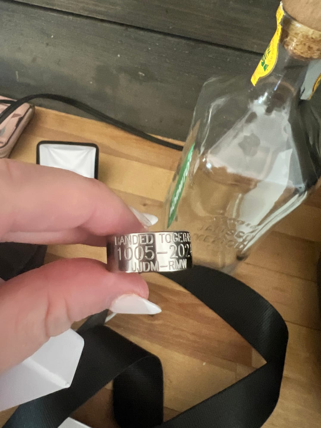 Customer photo review of Duck Band Wedding Ring - 10mm Titanium
