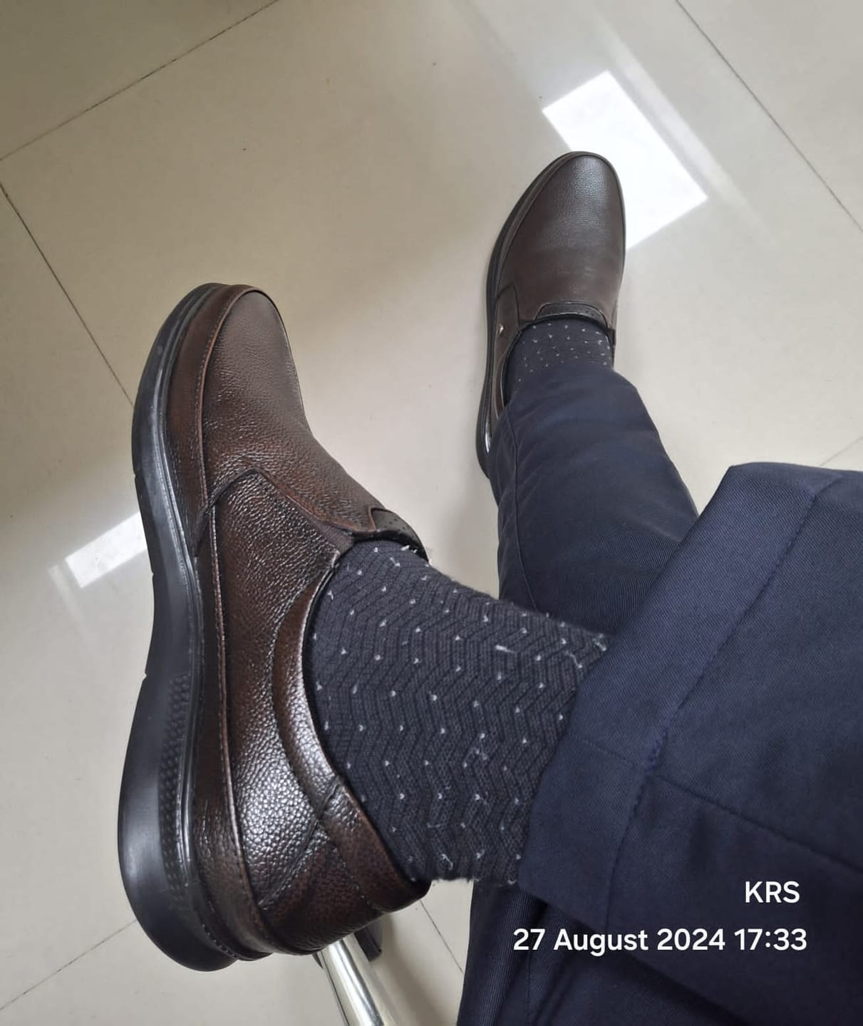Customer photo review of Bacca Bucci Leather Office Slip-ons Formal Shoes | UK- 06 to 14