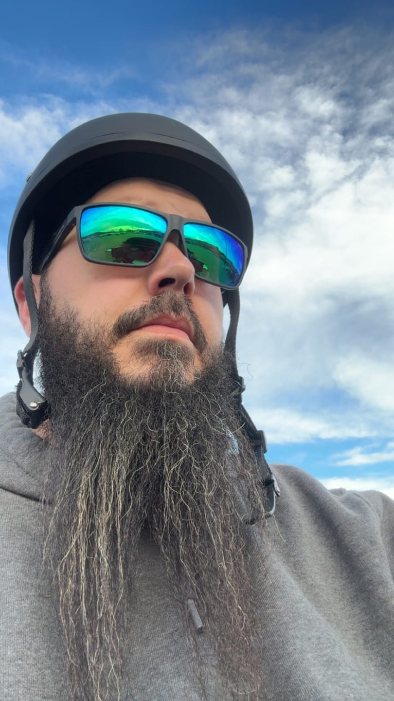 Customer photo review of DOT Approved Daytona Skull Cap Half Shell Motorcycle Helmet - Beanie Style for Motorcycles, Cruisers, Scooters, and Mopeds W/O Visor- Dull Black