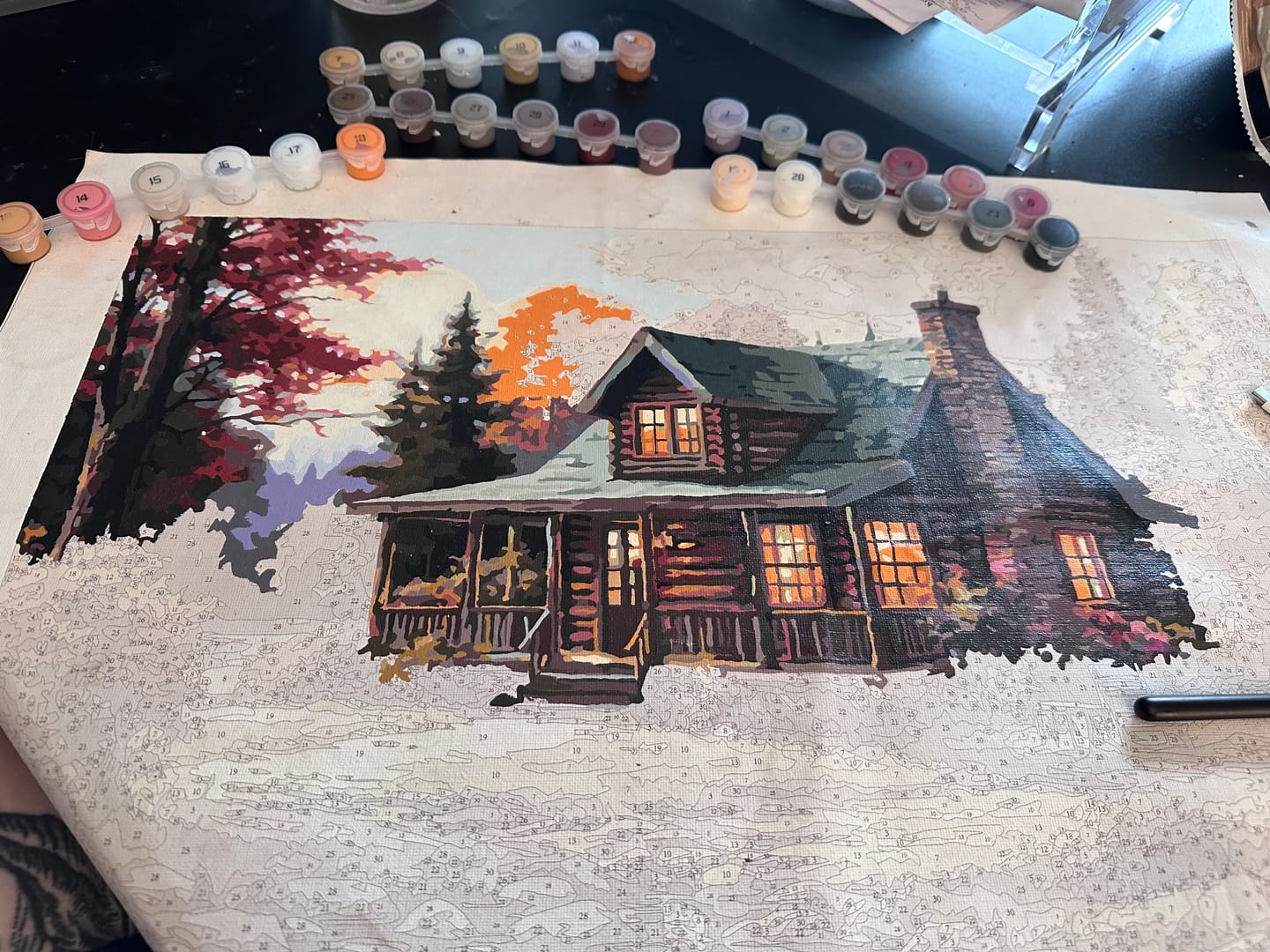 Customer photo review of Lakeside Retreat - Landscape Painting by numbers