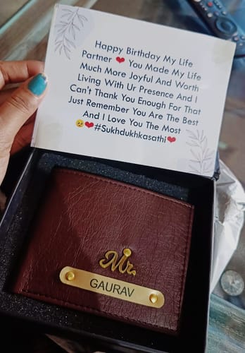 Customer photo review of Premium Quality Textured Men's Wallet With Name & Charm