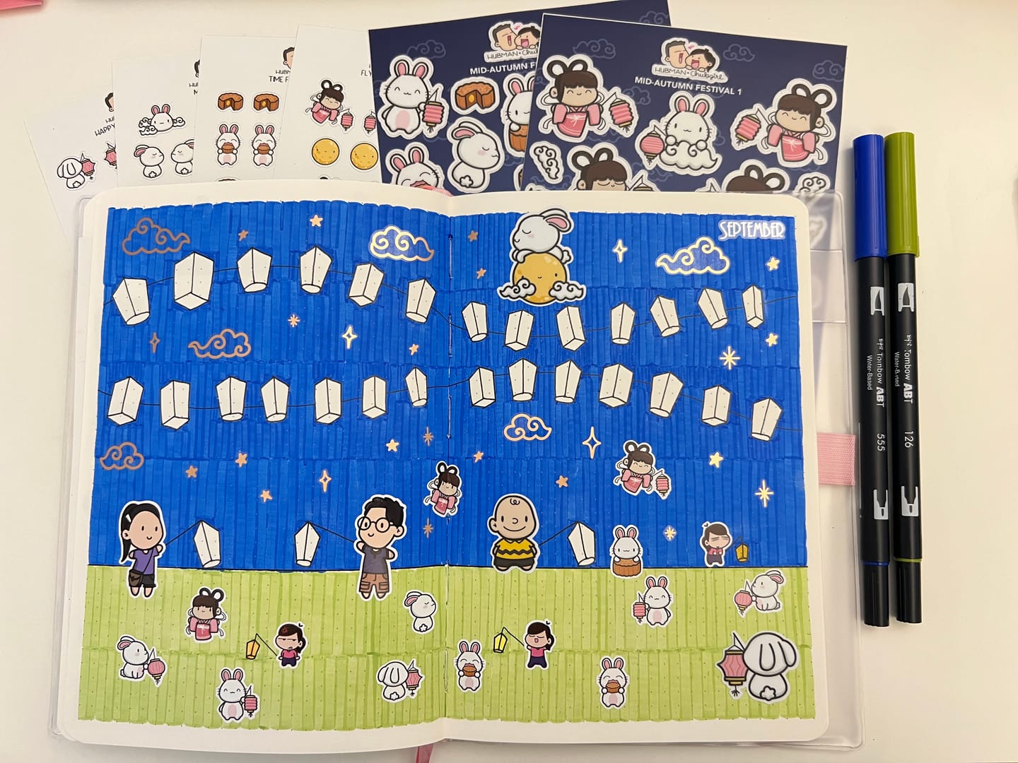 Customer photo review of Time For Moon Cake! Planner Stickers