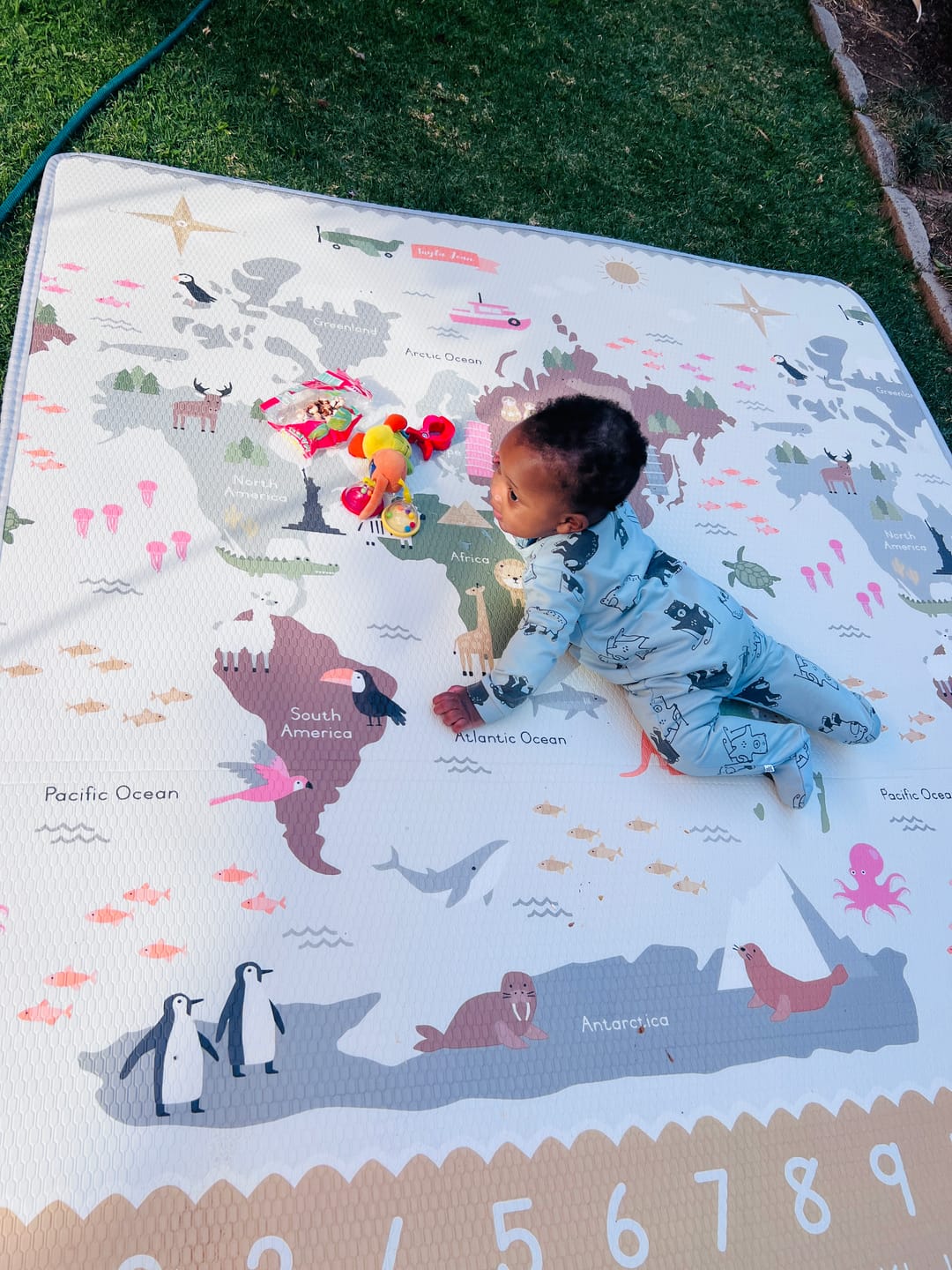 Customer photo review of World map and Grey brush stroke (Medium size)