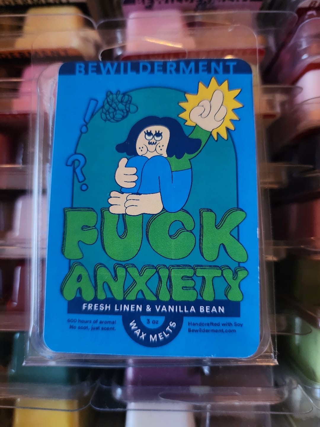 Customer photo review of F*ck Anxiety Wax Melts