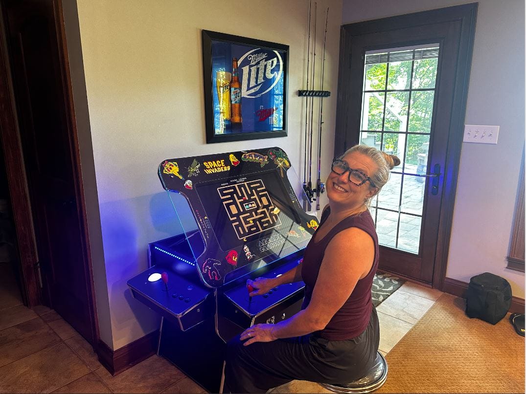 Customer photo review of Cocktail Arcade Machine 3505 Games  Tilt Up Black Lift Up Retro Multi-cade Table