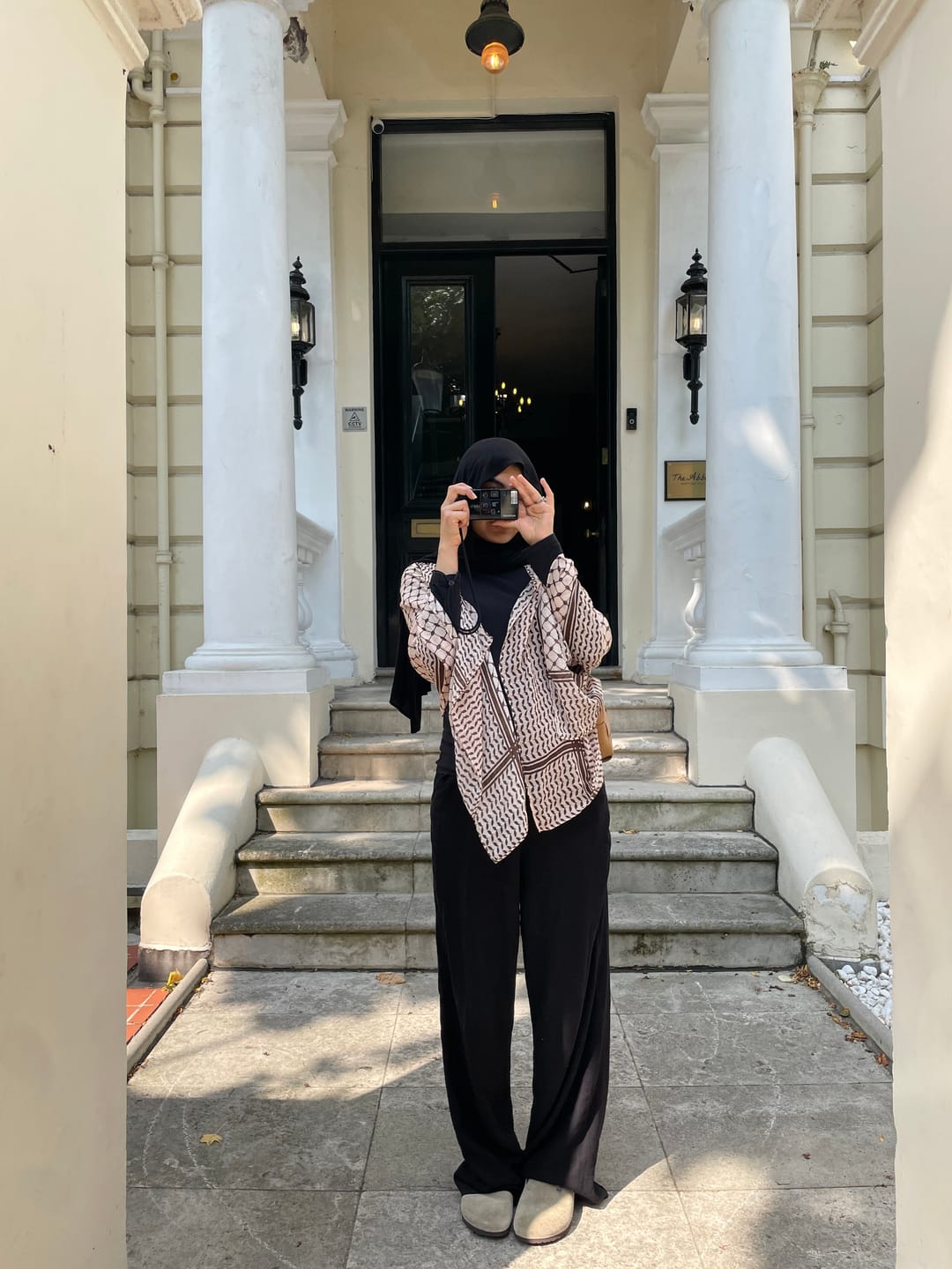 Customer photo review of Keffiyeh Modal Hijab - Brown Print