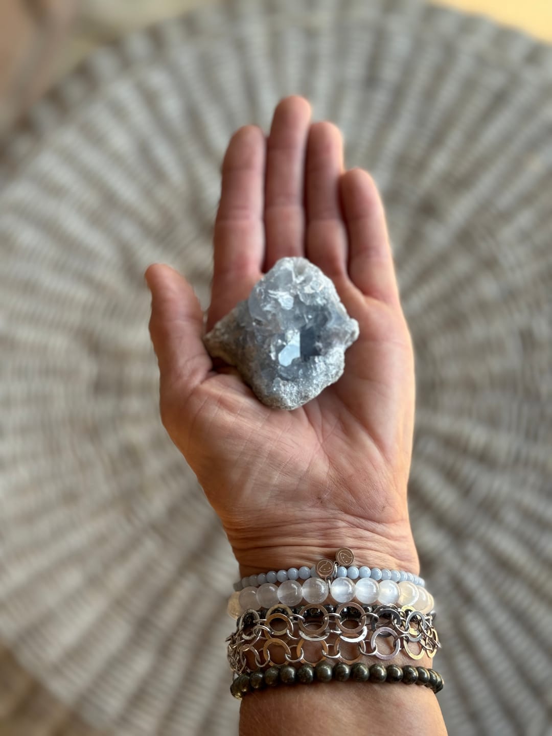 Customer photo review of Celestite Bracelet Mini