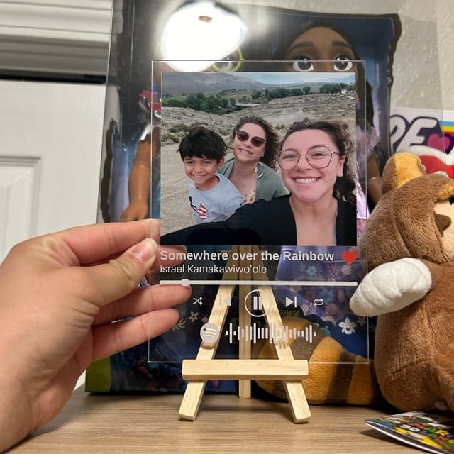 Customer photo review of Custom Spotify Music Plaque with Your Photo