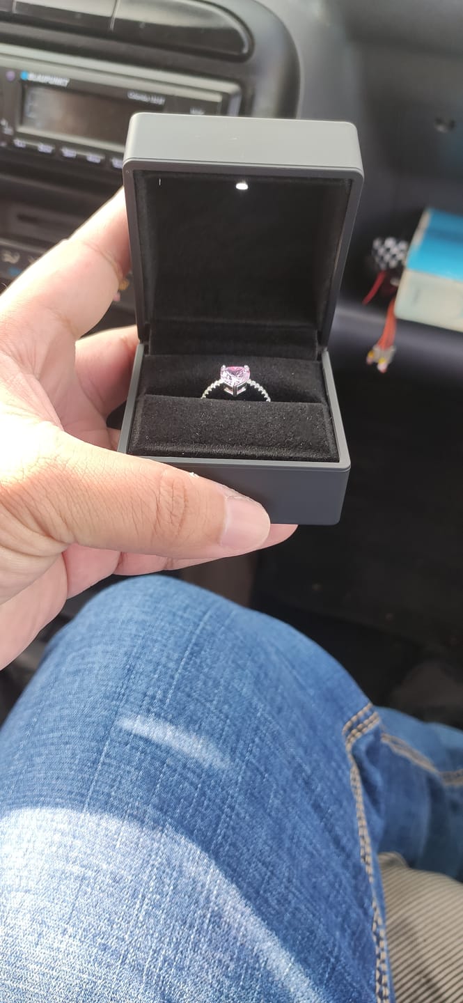 Customer photo review of Anillo Promesa Heart Pink Plata 925